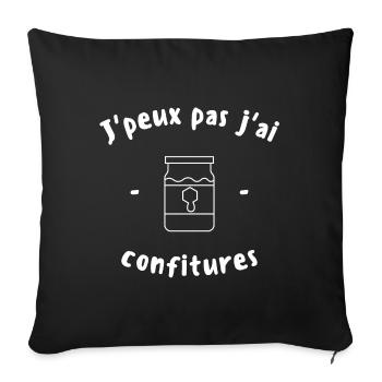 J peux pas j ai confitures - Housse de coussin décorative 45 x 45 cm - noir - Devant