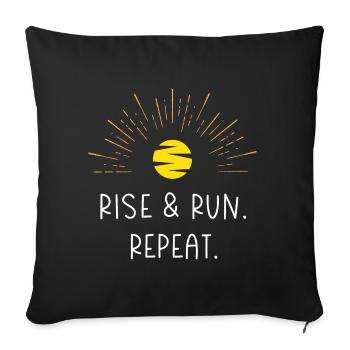 Levez-vous et courez. Répéter. - Housse de coussin décorative 45 x 45 cm - noir - Devant