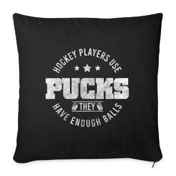 Équipe de but des patins de hockey sur glace - Housse de coussin décorative 45 x 45 cm - noir - Devant