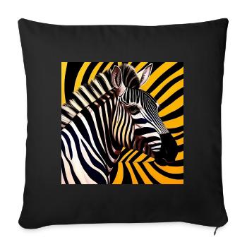 Zèbre - Housse de coussin décorative 45 x 45 cm - noir - Devant