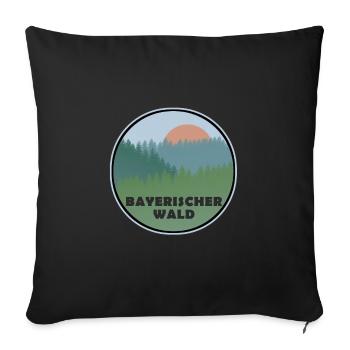 Bayerischer Wald - Sofakissenbezug 45 x 45 cm - Schwarz - Vorne