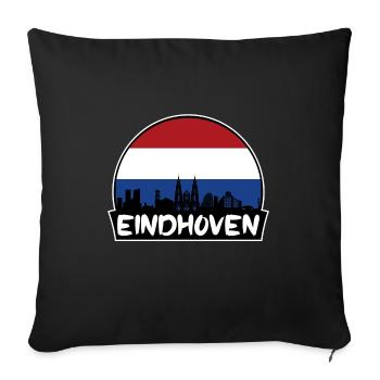 Eindhoven Netherlands Flag Skyline Silhouette Trav - Sofa pillowcase 17,3'' x 17,3'' (45 x 45 cm) - black - Front