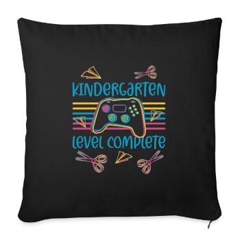 Contrôleur d’inscription Niveau de jeu Jardin d’enfants - Housse de coussin décorative 45 x 45 cm - noir - Devant