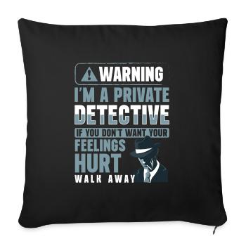 Detective Private Investigator Trace Snooper - Sofa pillowcase 17,3'' x 17,3'' (45 x 45 cm) - black - Front