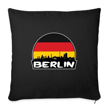 Berlin Germany Flag Skyline Silhouette Travel - Sofa pillowcase 17,3'' x 17,3'' (45 x 45 cm) - black - Front