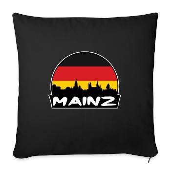 Mainz Germany Flag Skyline Silhouette Travel - Sofa pillowcase 17,3'' x 17,3'' (45 x 45 cm) - black - Front