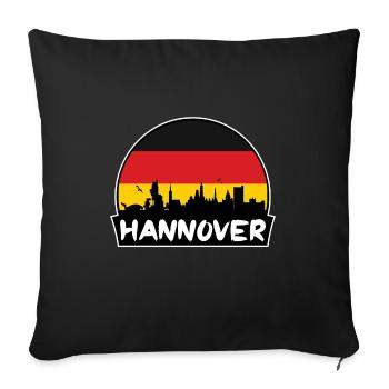 Hanovre Allemagne Flag Skyline Silhouette Voyage - Housse de coussin décorative 45 x 45 cm - noir - Devant