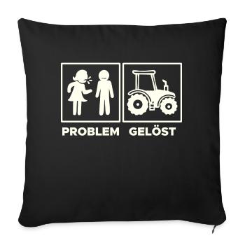 Agriculture Tractor Field Country Life Statement - Sofa pillowcase 17,3'' x 17,3'' (45 x 45 cm) - black - Front