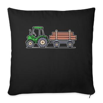Biobauer Tractor Statement Tractor Commercial Vehicle - Sofa pillowcase 17,3'' x 17,3'' (45 x 45 cm) - black - Front