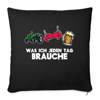 Landwirtschaft Ackerbau Bauer Traktor Statement - Sofakissenbezug 45 x 45 cm - Schwarz - Vorne