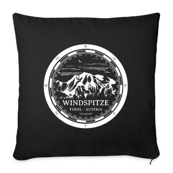 Berg Windspitze - Tyrol Austria Alps - Sofa pillowcase 17,3'' x 17,3'' (45 x 45 cm) - black - Front