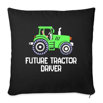 Commercial Vehicle Statement Country Life Tractor Farmer - Sofa pillowcase 17,3'' x 17,3'' (45 x 45 cm) - black - Front
