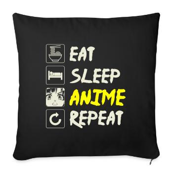 Anime Waifu - Sofakissenbezug 45 x 45 cm - Schwarz - Vorne
