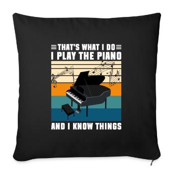 Piano Grand Piano Music School - Sofa pillowcase 17,3'' x 17,3'' (45 x 45 cm) - black - Front