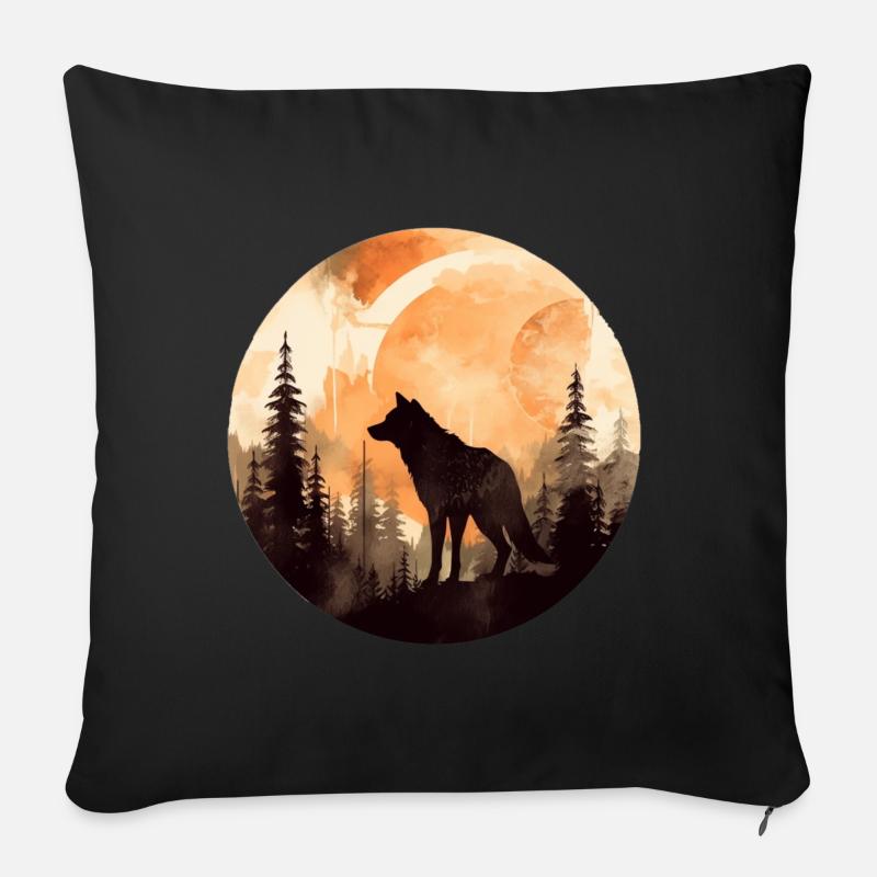 Schaden Wolf - Sofakissenbezug 45 x 45 cm - Schwarz