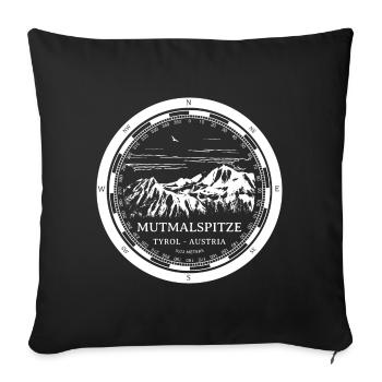 Berg Mutmalspitze - Tirol Österreich Alpen - Sofakissenbezug 45 x 45 cm - Schwarz - Vorne