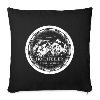 Berg Hochfeiler - Tirol Österreich Alpen - Sofakissenbezug 45 x 45 cm - Schwarz - Vorne