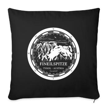 Berg Fineilspitze - Tirol Österreich Alpen - Sofakissenbezug 45 x 45 cm - Schwarz - Vorne