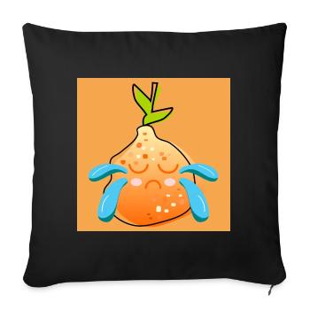 SADNESS - SAD ORANGE - SUMMER FRUITS - Sofa pillowcase 17,3'' x 17,3'' (45 x 45 cm) - black - Front