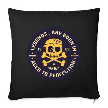 60 ans anniversaire né en 1963 - Housse de coussin décorative 45 x 45 cm - noir - Devant