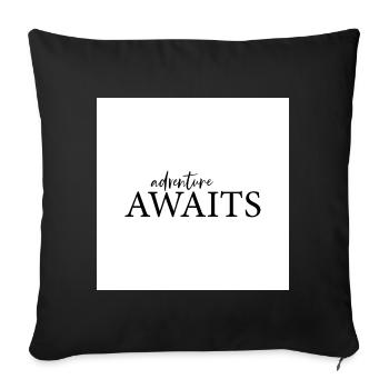 L’aventure attend une affiche pour les aventuriers - Housse de coussin décorative 45 x 45 cm - noir - Devant