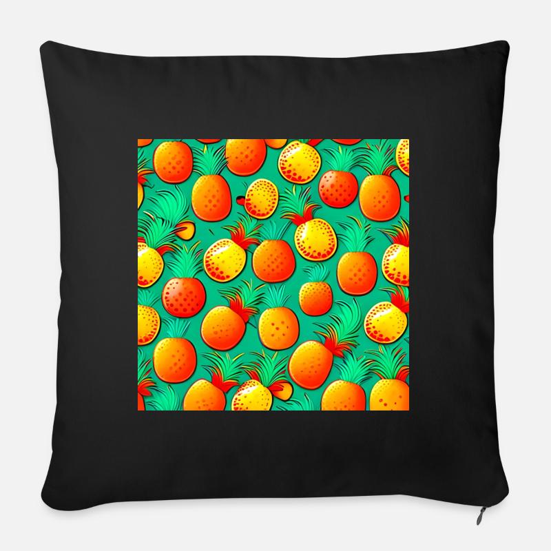 Ananas-Paradies - Sofakissenbezug 45 x 45 cm - Schwarz