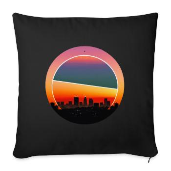 Evening in Los Angeles - Sofa pillowcase 17,3'' x 17,3'' (45 x 45 cm) - black - Front