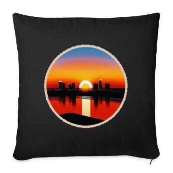 Los Angeles Coucher de Soleil - Housse de coussin décorative 45 x 45 cm - noir - Devant