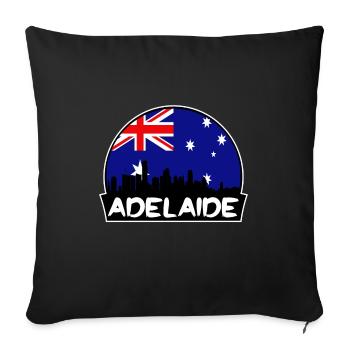 Adelaide Australia Flag Skyline Silhouette Travel - Sofa pillowcase 17,3'' x 17,3'' (45 x 45 cm) - black - Front