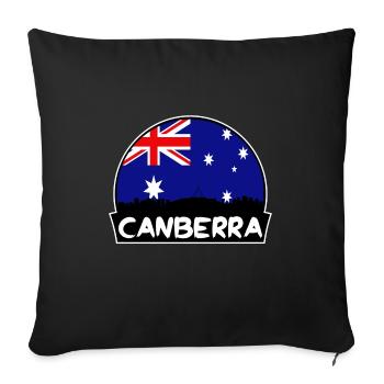Canberra Australia Flag Skyline Silhouette Travel - Sofa pillowcase 17,3'' x 17,3'' (45 x 45 cm) - black - Front