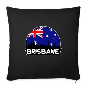 Brisbane Australia Flag Skyline Silhouette Travel - Sofa pillowcase 17,3'' x 17,3'' (45 x 45 cm) - black - Front