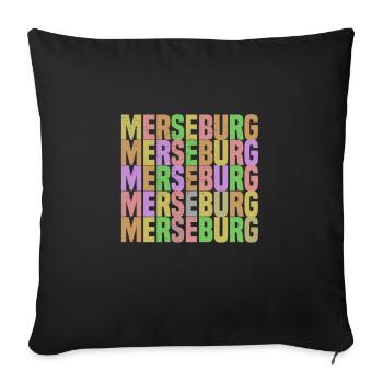 Merseburg an der Saale - Sofakissenbezug 45 x 45 cm - Schwarz - Vorne