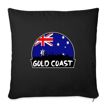 Gold Coast Australia Flag Skyline Silhouette Trave - Sofa pillowcase 17,3'' x 17,3'' (45 x 45 cm) - black - Front