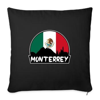 Monterrey Mexico Flag Skyline Silhouette Travel - Sofa pillowcase 17,3'' x 17,3'' (45 x 45 cm) - black - Front