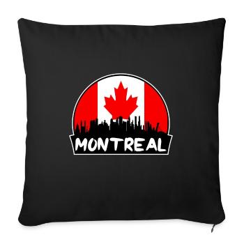 Montreal Canada Flag Skyline Silhouette Travel - Sofa pillowcase 17,3'' x 17,3'' (45 x 45 cm) - black - Front