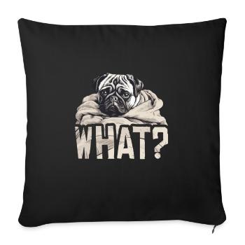 Which pug? - Sofa pillowcase 17,3'' x 17,3'' (45 x 45 cm) - black - Front