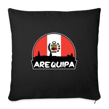Arequipa Peru Flag Skyline Silhouette Travel - Sofa pillowcase 17,3'' x 17,3'' (45 x 45 cm) - black - Front
