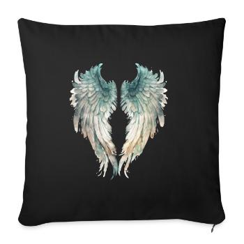 Ailes d'Ange Aquatiques Watercolor - Housse de coussin décorative 45 x 45 cm - noir - Devant