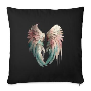 Angel s wings - Sofa pillowcase 17,3'' x 17,3'' (45 x 45 cm) - black - Front