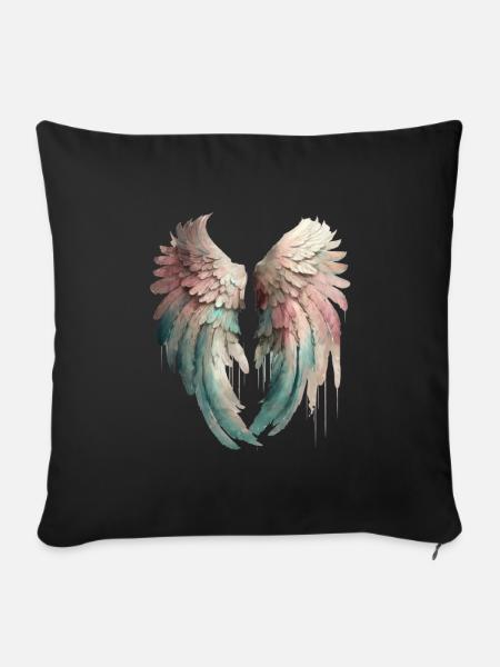 Engelsflügel - Sofakissenbezug 45 x 45 cm - Schwarz