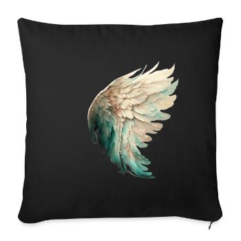 Aile d'oiseau pastel élégante - Housse de coussin décorative 45 x 45 cm - noir - Devant