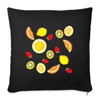 Assortment of fresh fruit - Sofa pillowcase 17,3'' x 17,3'' (45 x 45 cm) - black - Front
