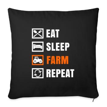 Tractor Agricultural Machinery Farm Saying Field Farmer - Sofa pillowcase 17,3'' x 17,3'' (45 x 45 cm) - black - Front