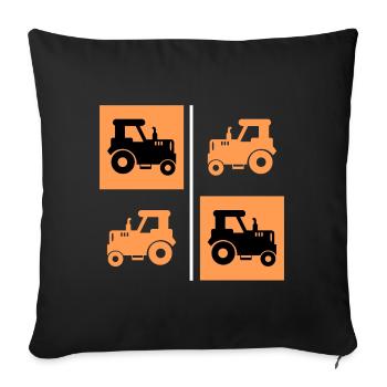 Ackerbau Landwirtschaft Schlepper Traktor Bauer - Sofakissenbezug 45 x 45 cm - Schwarz - Vorne