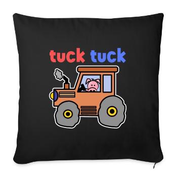 Landwirtschaft Traktor Feld Spruch Landluft Bauer - Sofakissenbezug 45 x 45 cm - Schwarz - Vorne