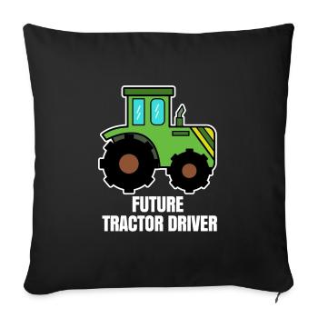 Vehicle Agricultural Machinery Statement Tractor Builder - Sofa pillowcase 17,3'' x 17,3'' (45 x 45 cm) - black - Front