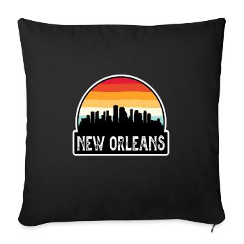 Nouvelle-Orléans Louisiane États-Unis Drapeau Skyline Travel Souv - Housse de coussin décorative 45 x 45 cm - noir - Devant