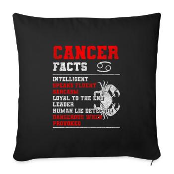 Cancer Astrology Born Element Water - Sofa pillowcase 17,3'' x 17,3'' (45 x 45 cm) - black - Front
