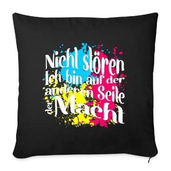 Ich bin auf der andern Seite der Macht - Sofakissenbezug 45 x 45 cm - Schwarz - Vorne