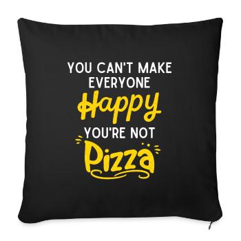 Happy Pizza - Sofa pillowcase 17,3'' x 17,3'' (45 x 45 cm) - black - Front